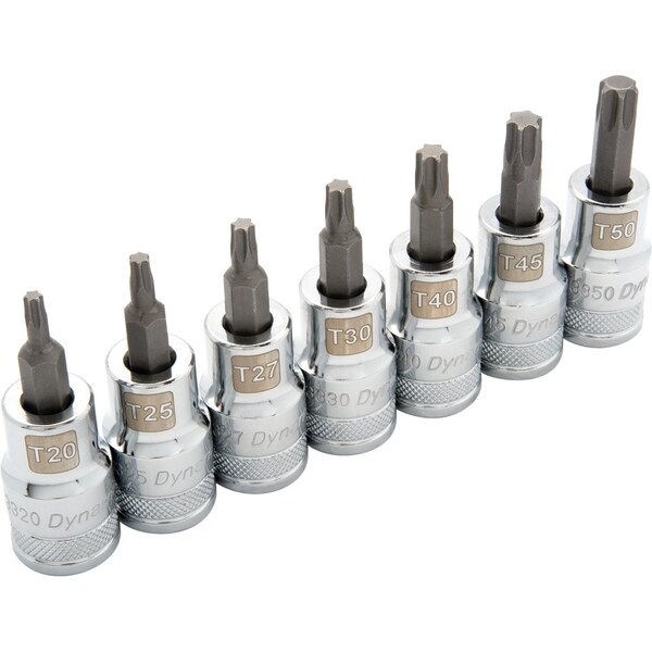 Tools 1/2 Drive 7 Piece Standard, Torx Socket Set, T20 - T50
